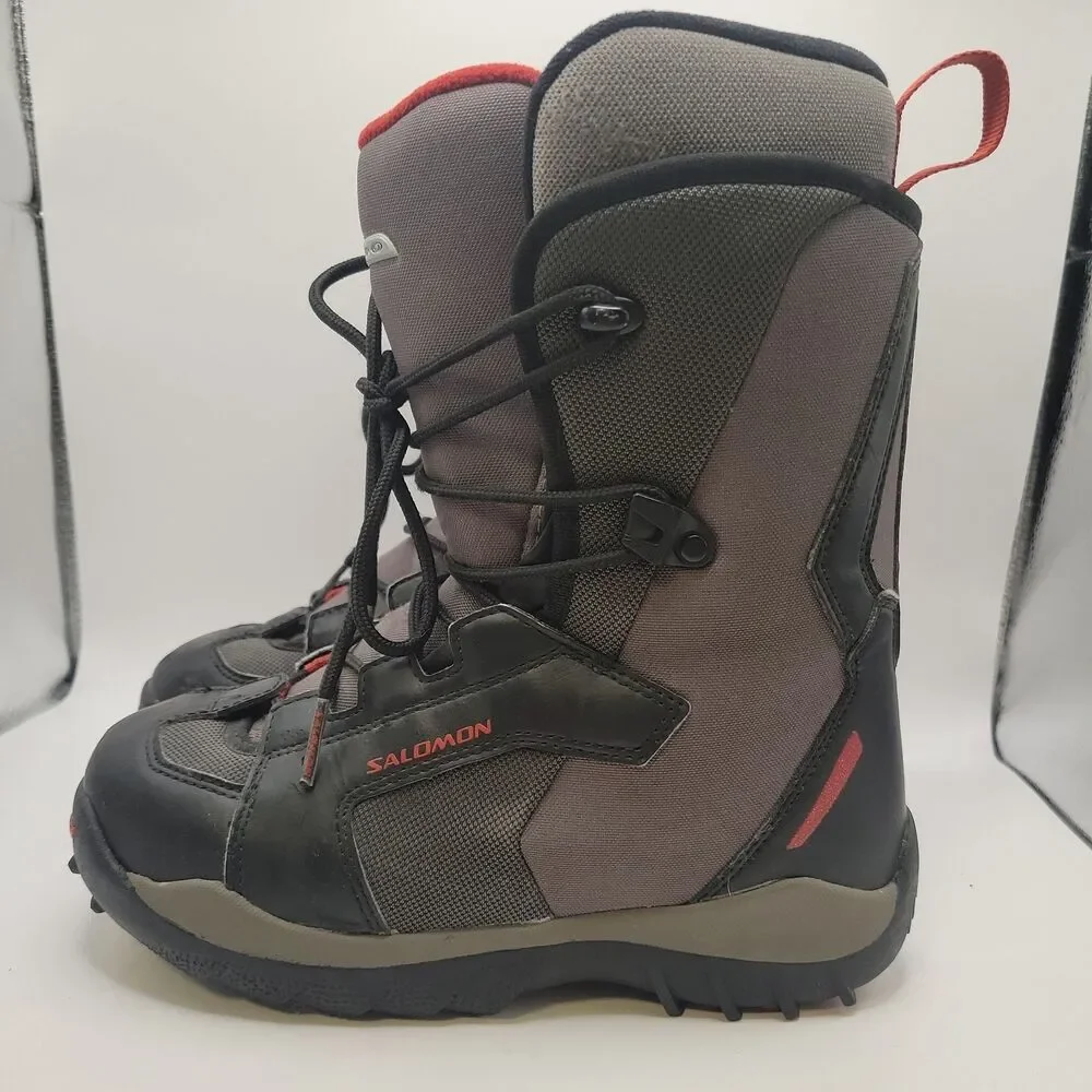 Salomon Talapus Snowboard Boots Size 5 Black & Red Lace Up Thermicfit